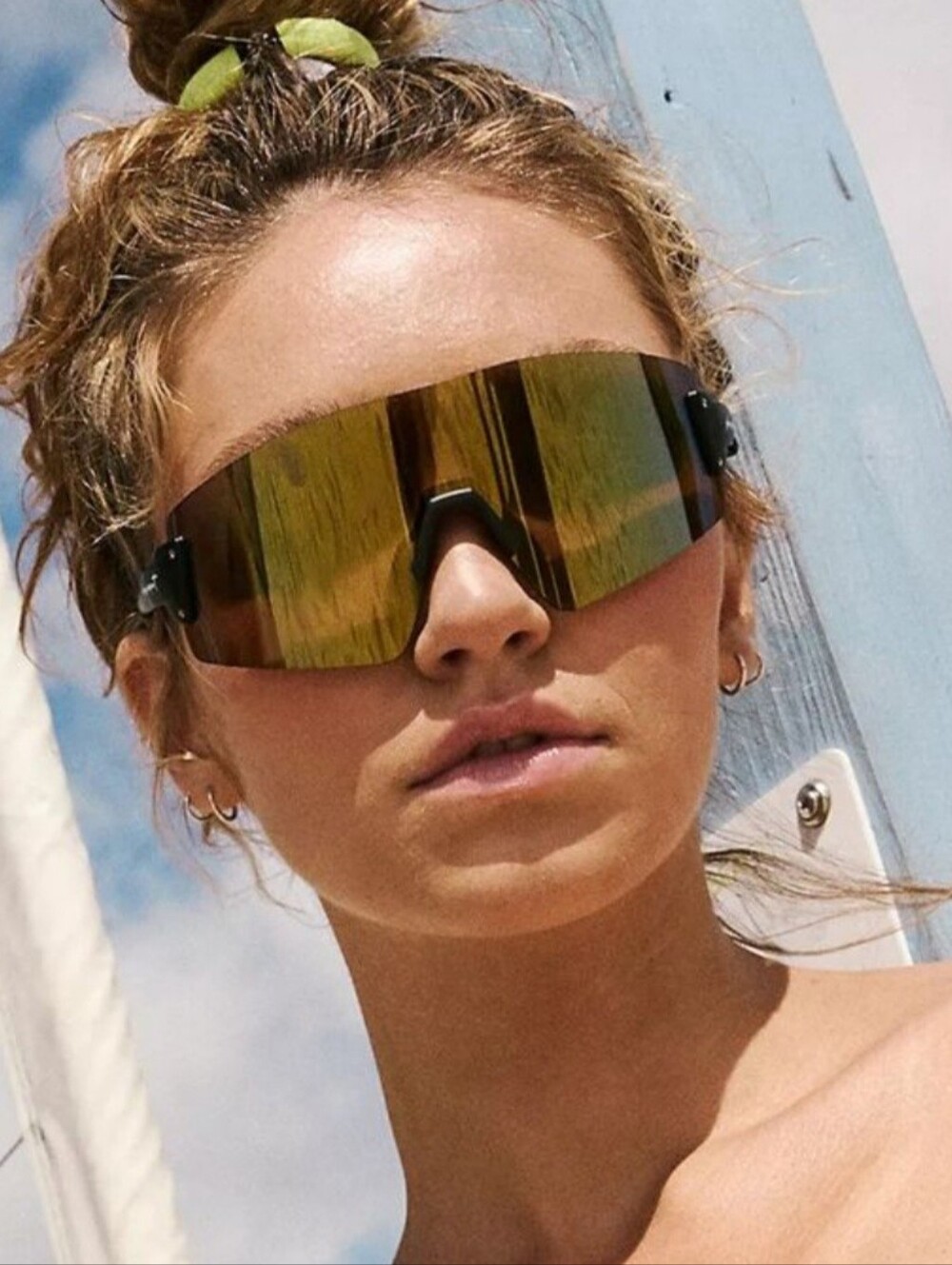Free People Movement Born To Run Oversized Shield Polarized Lenses Glasses